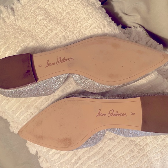 Sam Edelmen Rodney D’Orsay Silver sparkle size 8 flats. - Picture 2 of 2